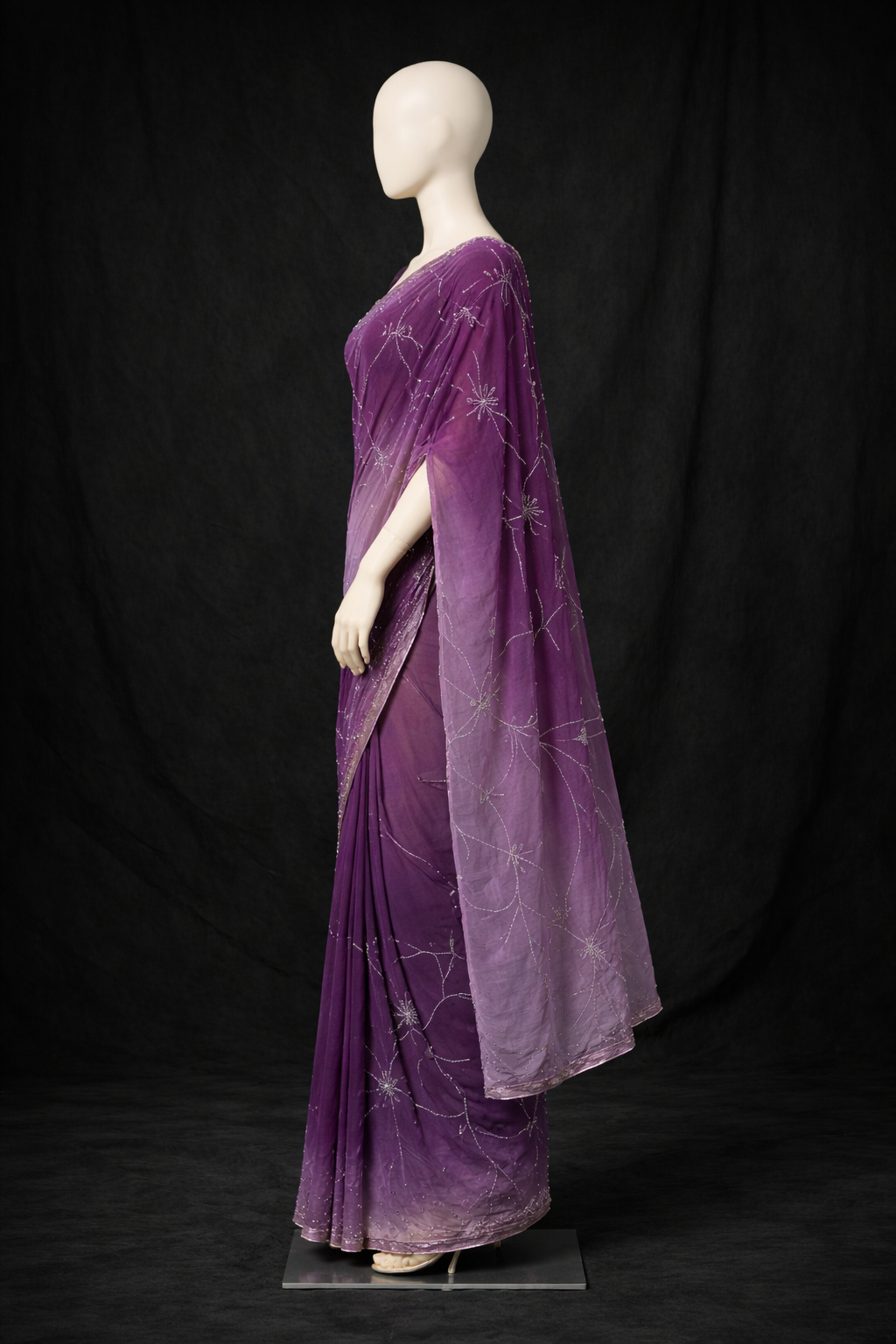 Chiffon Hand-Work Saree - Image 2