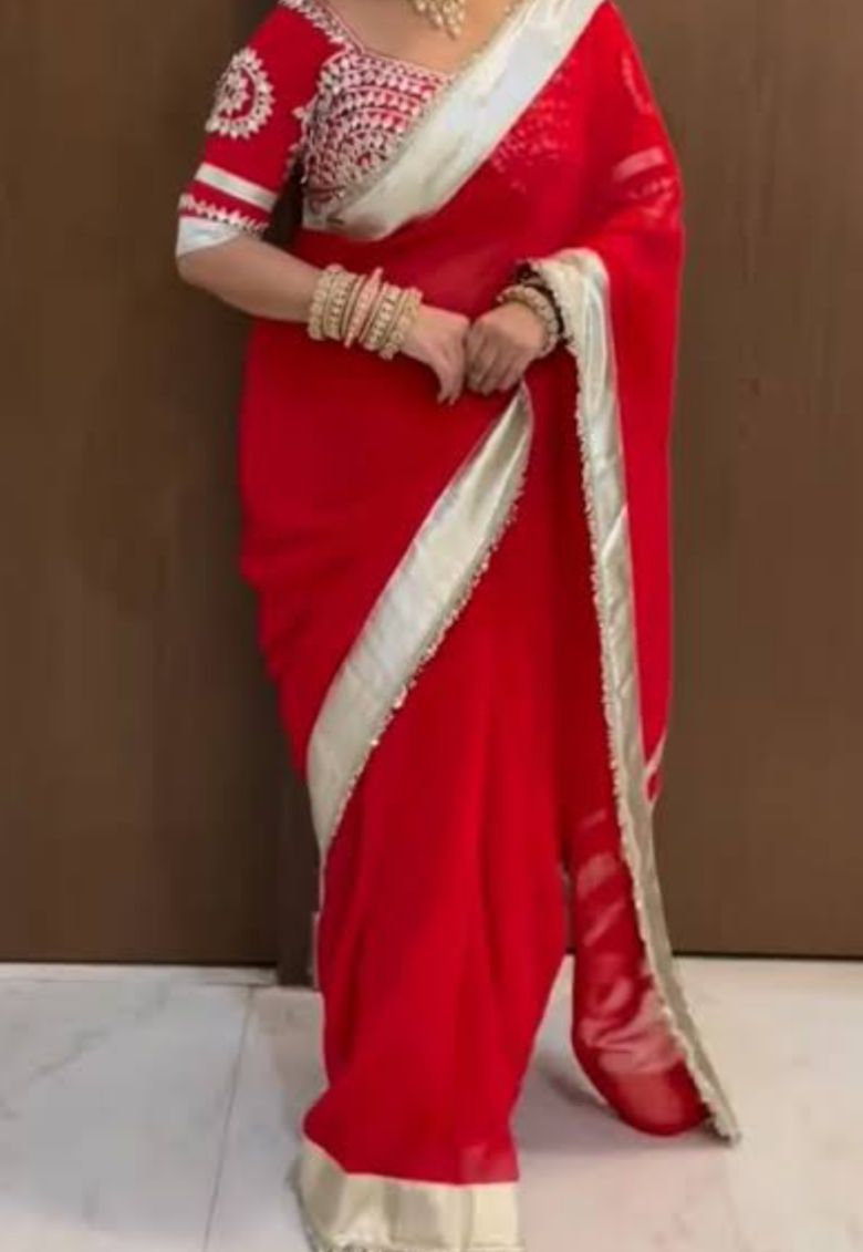 WhatsApp Image 2026-02-12 at 4.17.19 PM Georgette Fabric Saree - Image 1
